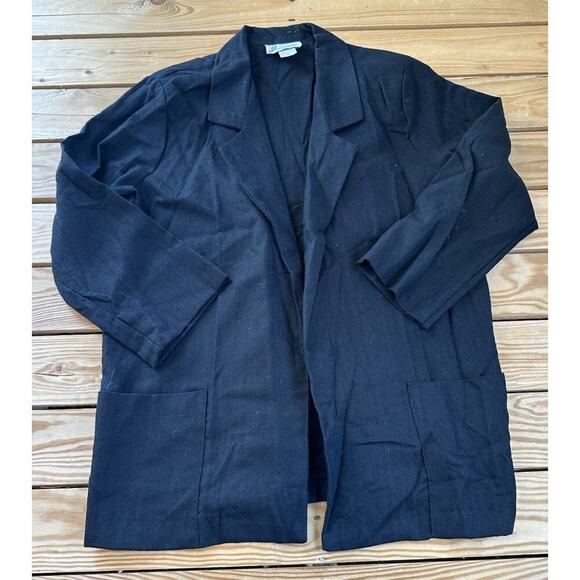 Vintage USA Joanna 3/4 Sleeve Jacket Size Small Women’s Black Open Front - Picture 1 of 7